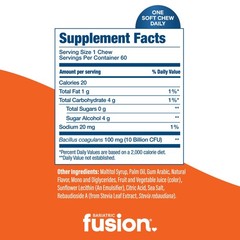Probiotic Soft Chews Bacillus Coagulans 10 Billion CFU Orange Tropical 60 Count