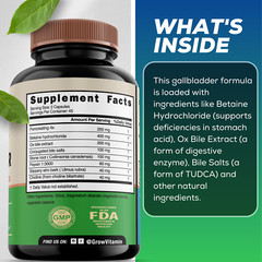 Gallbladder Formula Made w/Purified Bile Salts & Ox Bile Digestive Enzymes, 90CT