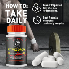 (3 Pack) Vitruz Grow for Men Advanced Max Formula Vitamin Supplement 180 Capsule