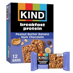 KIND Breakfast Protein Bars Peanut Butter Banana Dark Chocolate Gluten Free 6 Ct