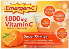 2 pack Emergen-C Fizzy Drink Mix Super Orange 1000 mg Vitamin C 60 Packets Total