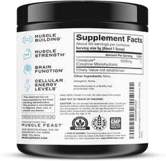 Muscle Feast Creapure Creatine Monohydrate Powder, Vegan 300 Gram, Unflavored