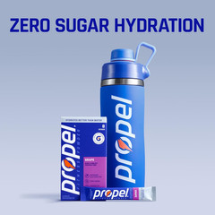 Propel Electrolyte Powder Drink Mix, Black Cherry, (96 Servings), Zero Sugar, En