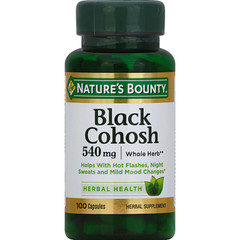 Nature’s Bounty Black Cohosh 100 Capsules, 540 Mg New