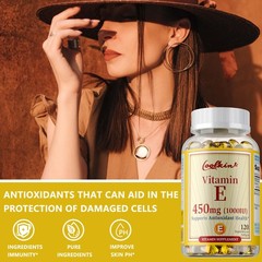Vitamin E 1000 IU 450mg Capsules – Supports Skin Health, Anti-Aging, Antioxidant
