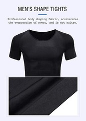 Men Classic Body Shaper Posture Corrector Vest Abdomen Compression Tops T-Shirt