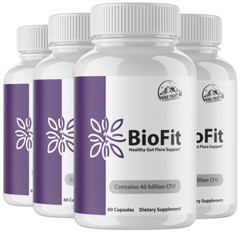 BioFit Probiotic Supplement – 40 Billion CFU for Gut Flora & Digestion – 4 Packs