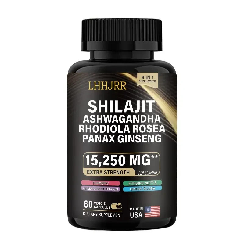 Extra Strength Shilajit Ashwagandha Rhodiola Panax 15,250mg 60 Capsul…