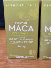 Viva Naturals Peruvian Maca Gelatinized 500 Mg 500 ct Lot of 2 Energy Stamina
