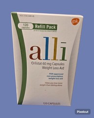 Weight Loss Diet Pills, Orlistat 60 mg Capsules 120 Count Refill Pack EXP 02/28