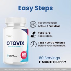 Otovix Ear Hearing Health Support Supplement Capsules Natural 1 Pack 60Ct