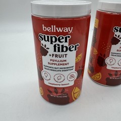 (2x) Bellway Super Fiber + Fruit Psyllium Raspberry Lemon 18oz Each Ex: 9/2026