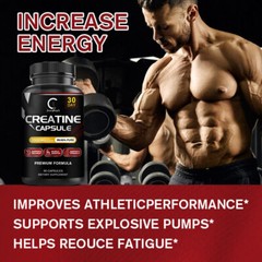 3500MG Creatine Monohydrate Capsules – Bodybuilding Muscle Growth – 90 Capsules