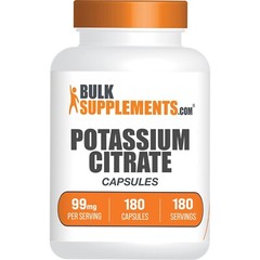 BulkSupplements Potassium Citrate 180 Capsules – 99mg Per Serving