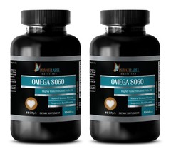Natural Omega-3 Fish Oil 1500mg – From Norway – NON-GMO – 2 Bottles 120 Softgels