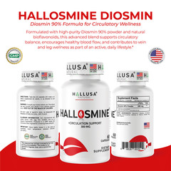 Hallosmine Diosmin 300mg – Circulation & Vein Support Supplement – 60 capsules