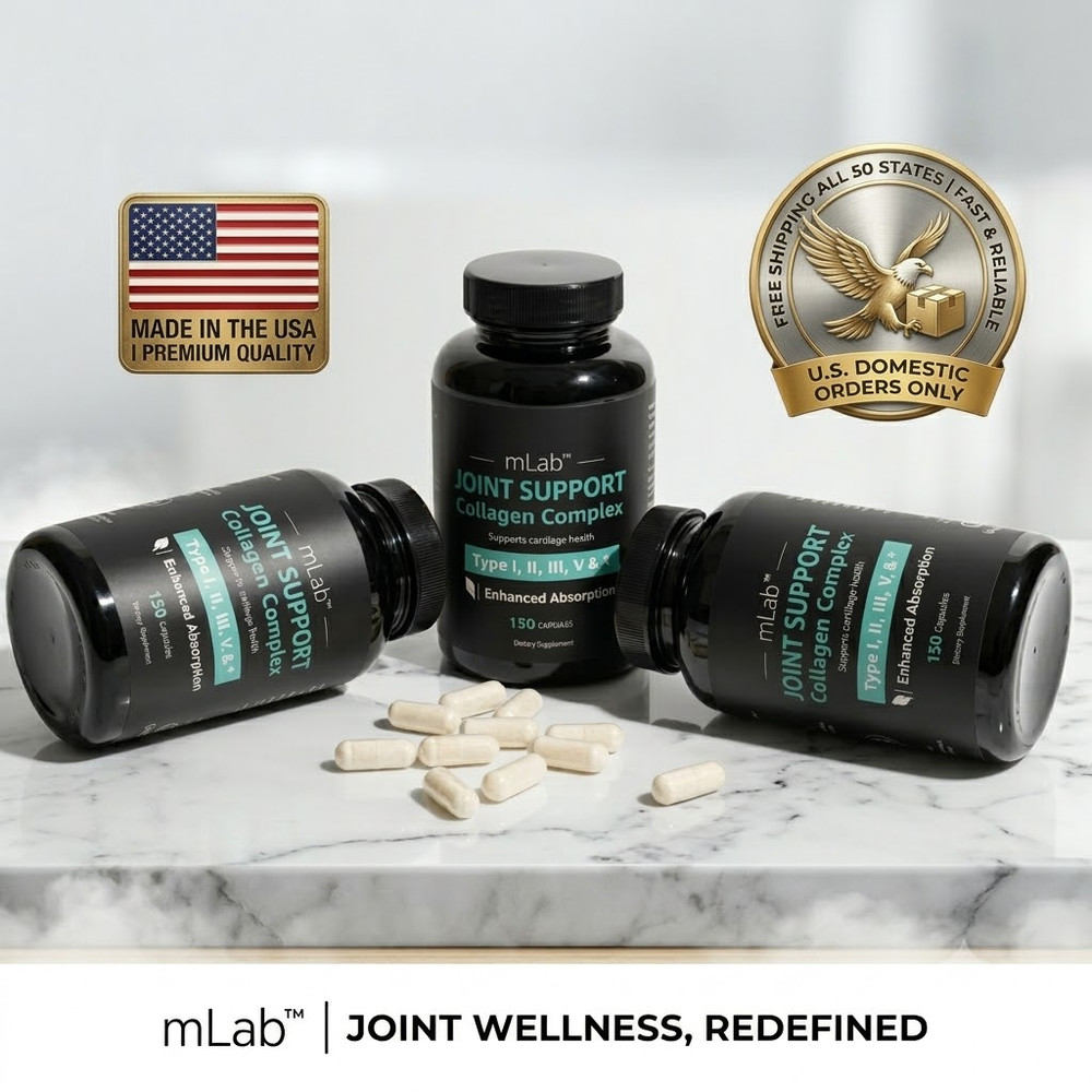 3 PACK Joint Support Collagen Complex mLab Free Shipping USA