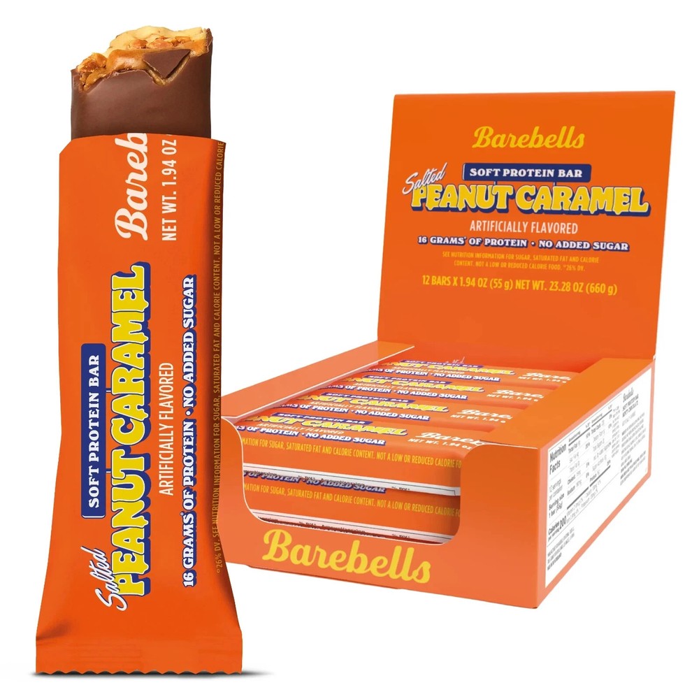 Barebells Soft Protein Bar Salted Peanut Caramel 12 Bars Barebell Bars