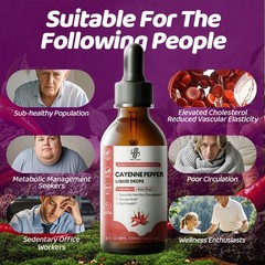 Cayenne Pepper Drops Supplement Liquid + Hawthorn Beet Root Black Pepper