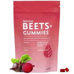 Natrava Beets+ Gummies Premium Beet Root Powder, Grape Seed Extract and Vita…