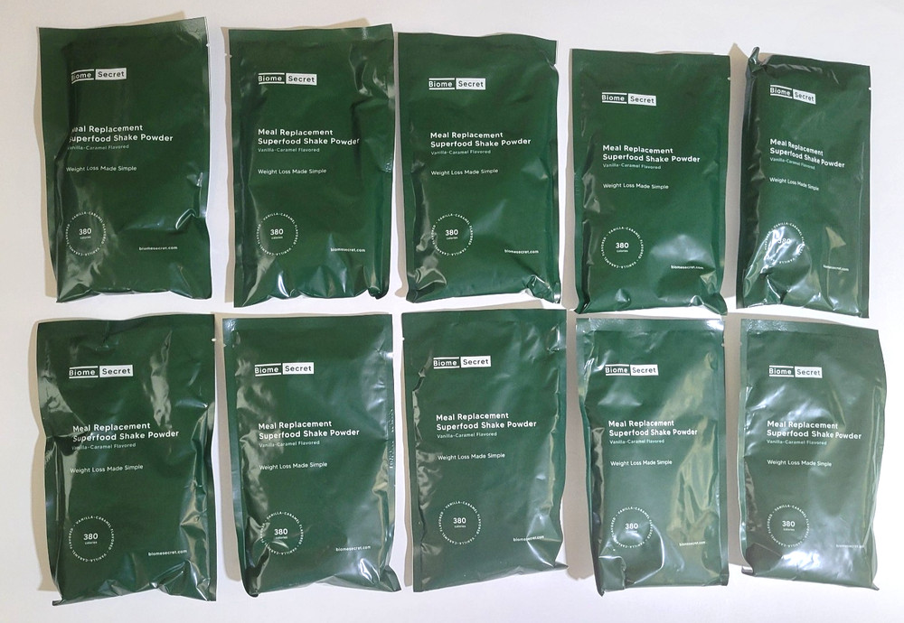 10 Biome Secret Meal Replacement Superfood Shake Powder Vanilla Caramel