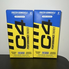 2 Boxes C4 Energy Drink Mix Zero Sugar Frozen Bombsicle 16 Packets 10/26