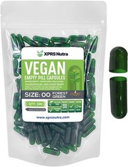 Size 00 Forest Green Empty Vegan Capsules Vegetarian Veggie Kosher Pills Caps