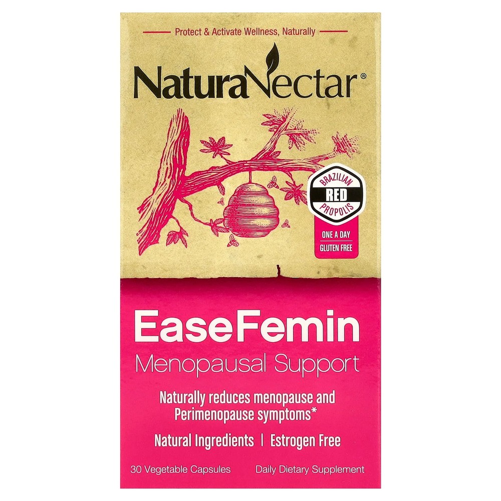 2 X NaturaNectar, EaseFemin, Menopausal Support, 30 Vegetable Capsules