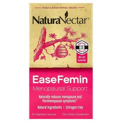 2 X NaturaNectar, EaseFemin, Menopausal Support, 30 Vegetable Capsules