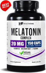 Melatonin 20mg Sleep Supplement L Theanine Valerian B6 150 Veg Caps – US