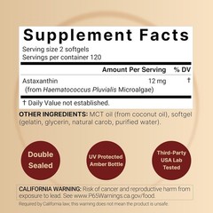 Quality 12mg Astaxanthin Softgels – Supports Eye Health, Gluten Free