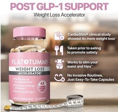 FLAT TUMMY Weight Loss Accelerator Fat Burner Appetite Suppressant 60ct