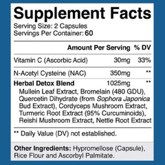 Mullein Leaf Capsules for Lung Cleansing & Detox, Herbal Dietary Supplement