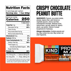 KIND, Gluten Free, Protein MAX, Crispy Chocolate Peanut Butter 20G Protein Bars,