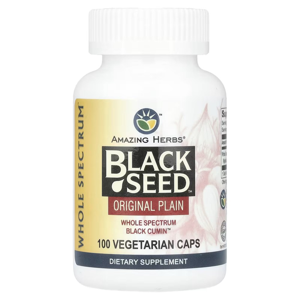 Amazing Herbs, Black Seed, Original Plain, 100 Vegetarian Capsules