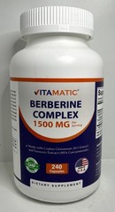 Vitamatic Berberine Complex-240 Capsules Exp 09/2028-New-US Seller