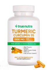 True Nutra Turmeric Curcumin 95- 1000mg Supplement 6 in 1 Ginger Bee Pollen NEW