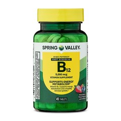 Spring Valley B12 Extra Strength Fast Dissolve Tablets – Mixed Berry, 5000mcg, 4