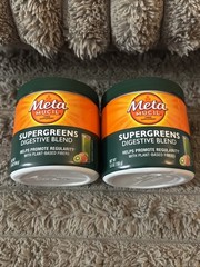 (2) Metamucil Super Greens Digestive Blend Powder Fiber Kiwi Apple 5.5 Oz NEW