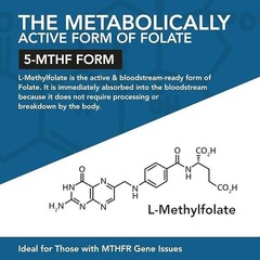 L Methylfolate 7.5mg plus Methyl B12 – Active 5-MTHF Form, MTHFR Supplement -…