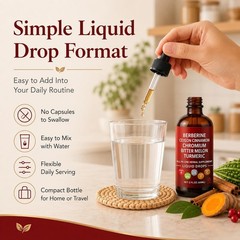 Berberine Drops with Ceylon Cinnamon – 2 fl oz | Herbal Wellness Supplement