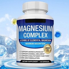 1~5x Magnesium 8 in 1 Complex 1000mg & Blood Sugar Blend Supplement Combo 90Caps