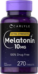 Melatonin 10 Mg L-Theanine Nighttime Restful Sleep Aid Extra Strength, 270 Tabs