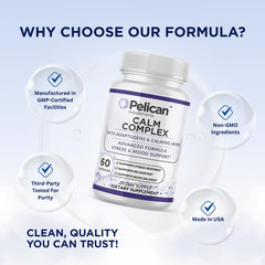Pelican Calm Complex – Stress, Mood & Relaxation Support – 60 Capsules