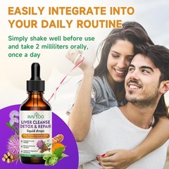 Liver Cleanse Detox & Repair Liquid Drops – 2000Mg Milk Thistle, Dandelion Root,