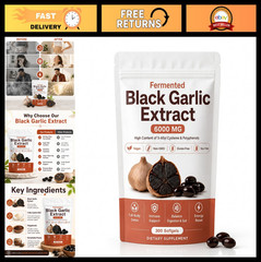 Odorless Fermented Black Garlic Extract – Immunity Support, Energy Boost, 300 So