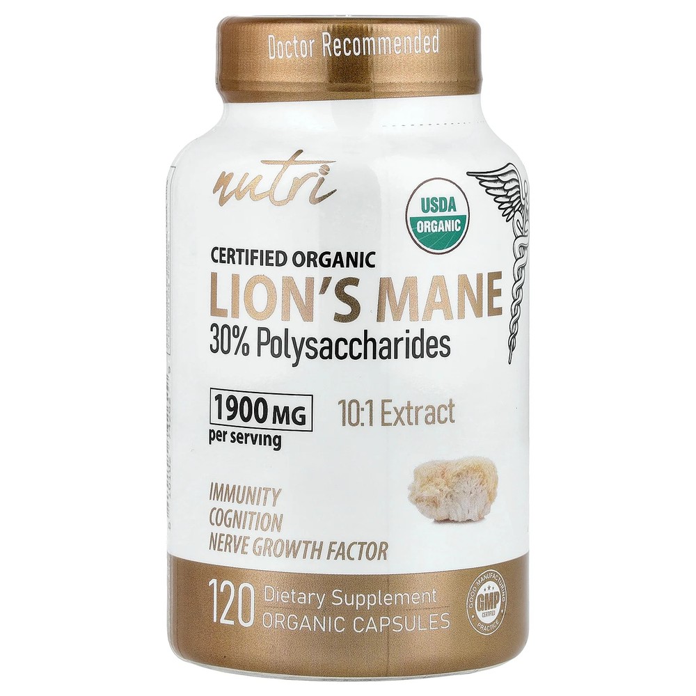 2 X Nutri, Organic Lion’s Mane, 120 Organic Capsules (633 mg per Capsule)