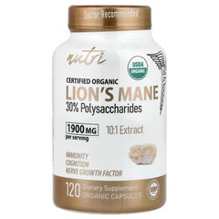 2 X Nutri, Organic Lion’s Mane, 120 Organic Capsules (633 mg per Capsule)