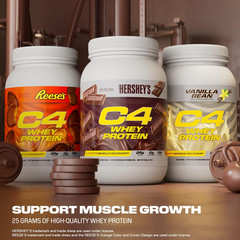 C4 Whey Protein Powder, Hershey’S Chocolate – 25G Protein, 0G Added Sugar, 130 C