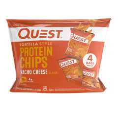 Quest Tortilla Style Protein Chips, Nacho Cheese, Baked, 1.1oz, 4 Count